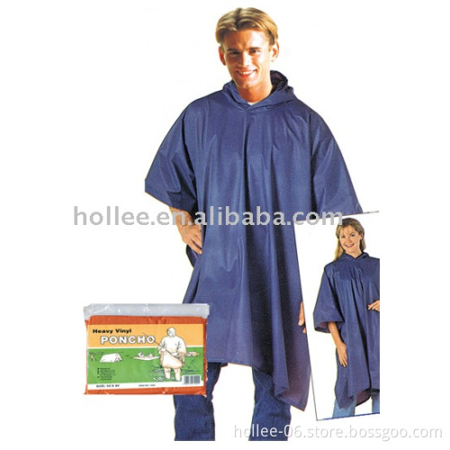 pvc hooded rain cape poncho for adults